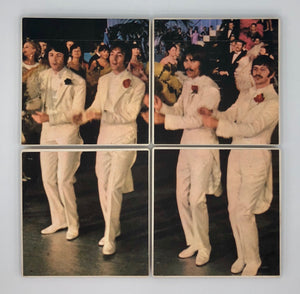 BEATLES - white suits & carnations